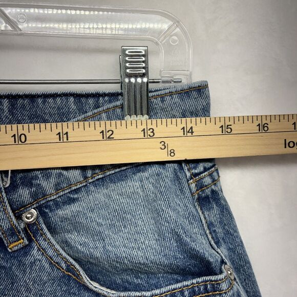 ReVice High Rise Jeans Crossover Waist Women’s Sz 27 Wide Leg Acid Wash Y2k - Picture 7 of 13